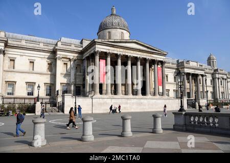 National Gallery, National Gallery, Trafalgar Square, Westminster, Londra, Inghilterra, Regno Unito Foto Stock