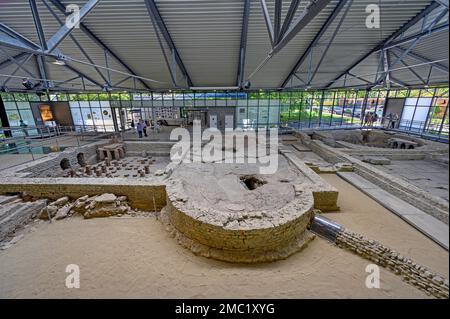 Le piccole terme, APC, Parco Archeologico di Cambodunum, Kempten, Allgaeu, Baviera, Germania Foto Stock