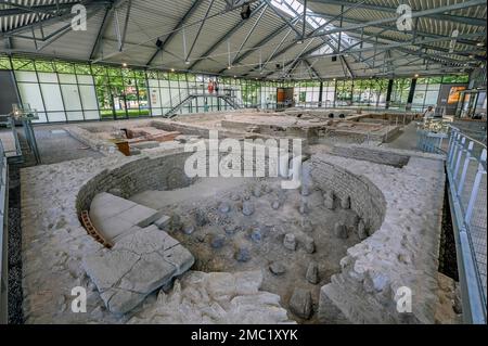 Le piccole terme, APC, Parco Archeologico di Cambodunum, Kempten, Allgaeu, Baviera, Germania Foto Stock