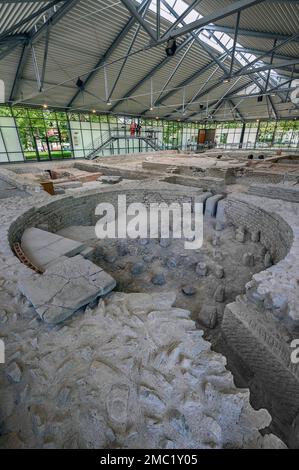 Le piccole terme, APC, Parco Archeologico di Cambodunum, Kempten, Allgaeu, Baviera, Germania Foto Stock