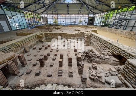 Le piccole terme, APC, Parco Archeologico di Cambodunum, Kempten, Allgaeu, Baviera, Germania Foto Stock