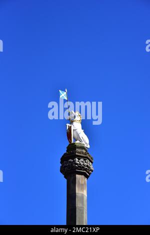 Il Mercat Cross, Market Cross, a Edimburgo, di fronte alla Cattedrale di St Gilles sul Royal Mile, Scozia, Regno Unito Foto Stock