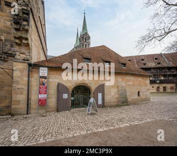 Museo storico di Bamberg presso la Corte Vecchia (Alte Hofhaltung) - Bamberg, Baviera, Germania Foto Stock