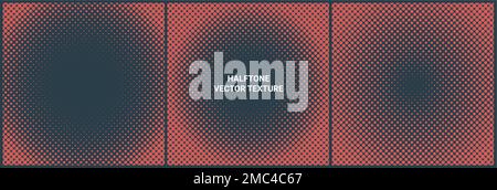 Sfondo della schermata sfumatura motivo mezzitoni vettoriale. Effetto grafico di gradazione di texture con punto a mezzitoni. Illustrazione Vettoriale