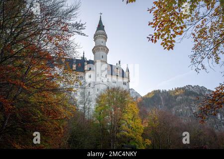 Torre del Castello di Neuschwanstein nei pressi di Fussen - Schwangau, Baviera, Germania Foto Stock