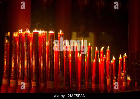 23 gennaio 2023. Candele giganti a Sam Poo Kong. Semarang, Indonesia. Foto Stock