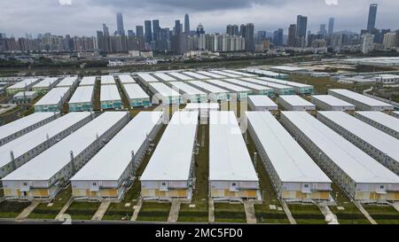 Il campo di isolamento di LOK ma Chau Covid è chiuso. 12JAN23 SCMP/ Dickson Lee Foto Stock