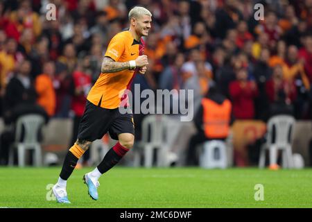 ISTANBUL, TURCHIA - 21 GENNAIO: Mauro Icardi di Galatasaray SK durante la partita Super Lig tra Galatasaray SK e Antalyaspor allo stadio NEF il 21 gennaio 2023 a Istanbul, Turchia (Foto di Orange Pictures) Foto Stock