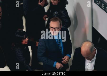 Kevin Spacey partecipa alla fotocall di ''uomo che disco Dio'' al Cinema Adriano il 18 gennaio 2023 a Roma. (Foto di Luca Carlino/NurPhoto) Credit: NurPhoto SRL/Alamy Live News Foto Stock