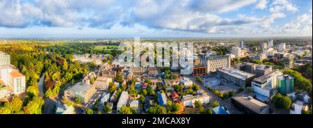 Panorama aereo della città di christchurch in Nuova Zelanda Canterbury. Foto Stock