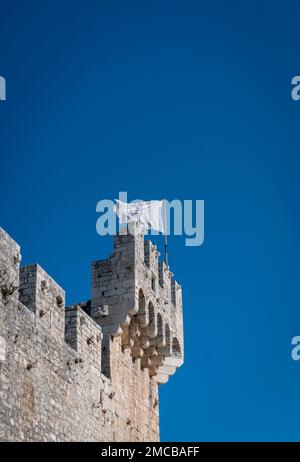 Torre del Castello di Kamerlengo nella Città Vecchia di Trogir, Croazia Foto Stock