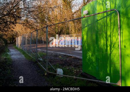 West Ruislip, Regno Unito. 21st gennaio 2023. Parte di un complesso HS2 vicino al sito di costruzione del HS2 High Speed Rail 2 West Ruislip Portal. Credit: Maureen McLean/Alamy Live News Foto Stock