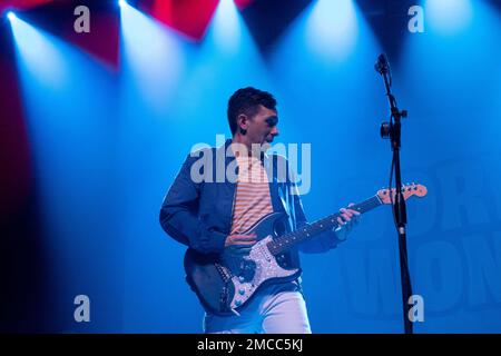 Brixia, Italia. 07th Apr, 2022. Cory Wong, cantautore e chitarrista americano, sul palco durante le sue esibizioni dal vivo per ''Fall Tour 2022'' 9th Aprile 2022 al Gran Teatro Morato di Brixia (Foto di Roberto Tommasini/NurPhoto) Credit: NurPhoto SRL/Alamy Live News Foto Stock