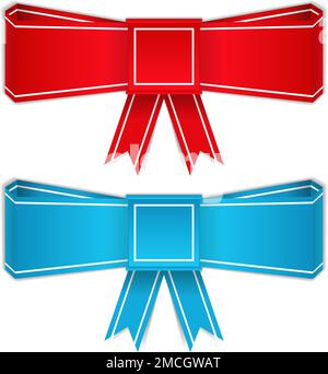 Archi rossi e blu, stile origami, illustrazione vettoriale eps10 Illustrazione Vettoriale