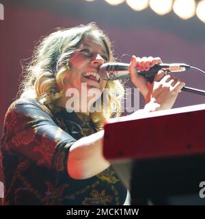 Madrid, Spagna. 21st Jan, 2023. Carolina de Juan del gruppo Morgan suona sul palco all'Inverfest 2023 Festival il 21 gennaio 2023 a Madrid, Spagna. (Foto di Oscar Gonzalez/NurPhoto) Credit: NurPhoto SRL/Alamy Live News Foto Stock