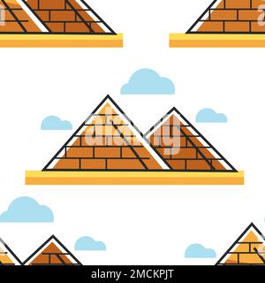 Grandi piramidi egiziane architettura senza cuciture modello Egitto Illustrazione Vettoriale
