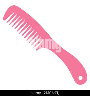 Pettine per capelli rosa alla moda, classico pettine per barbiere Illustrazione Vettoriale