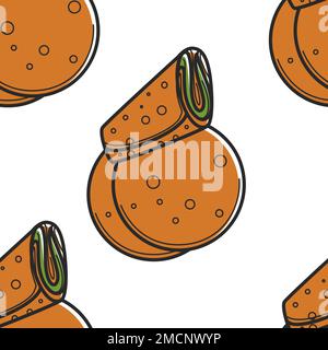 Panificio pita armeno pane o lavash senza cuciture modello Illustrazione Vettoriale