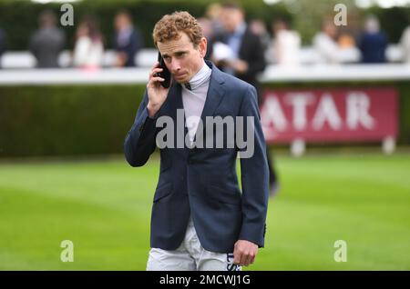 Qatar Goodwood Festival Meeting 26th luglio 2022 al Goodwood Racecourse di Chichester - Day One - Jockey Ryan Moore Foto Stock