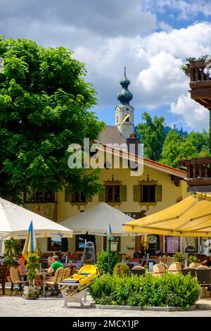 Main Street, Ruhpolding, Chiemgau, Alta Baviera, Baviera, Germania Foto Stock