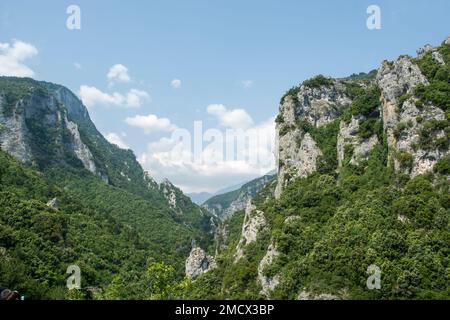 Una splendida vista sul grande Parco Nazionale del Monte Olimpo in Grecia Foto Stock