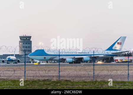 Air Force One Visit, aeroporto di Rzeszow, presidente degli Stati Uniti, Jasionka, Polonia Foto Stock