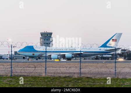 Air Force One Visit, aeroporto di Rzeszow, presidente degli Stati Uniti, Jasionka, Polonia Foto Stock