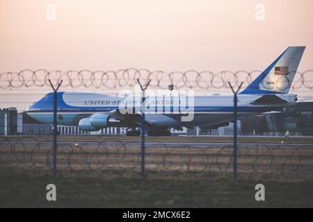 Air Force One Visit, aeroporto di Rzeszow, presidente degli Stati Uniti, Jasionka, Polonia Foto Stock