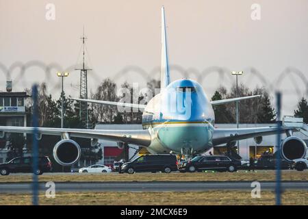 Air Force One Visit, aeroporto di Rzeszow, presidente degli Stati Uniti, Jasionka, Polonia Foto Stock