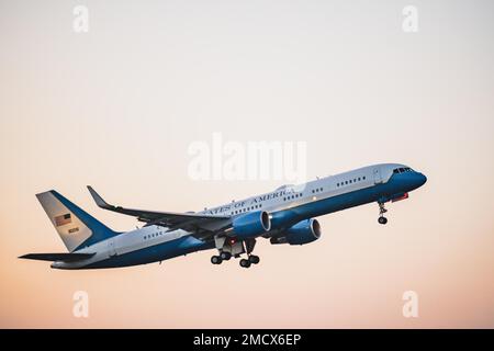 Air Force One Visit, aeroporto di Rzeszow, presidente degli Stati Uniti, Jasionka, Polonia Foto Stock