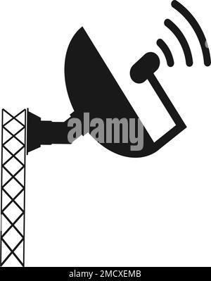 logo dell'icona dell'antenna con disegno illustrativo Illustrazione Vettoriale