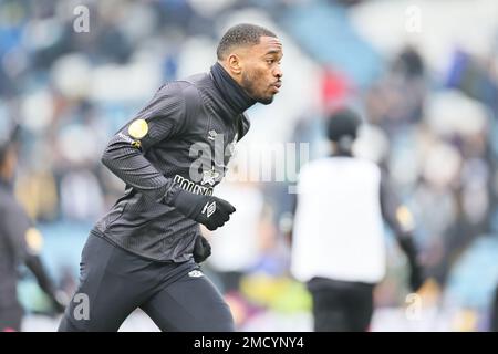 Ivan Toney di Brentford si scalda prima della partita della Premier League tra Leeds United e Brentford a Elland Road, Leeds, domenica 22nd gennaio 2023. (Credit: Pat Scaasi | MI News ) Credit: MI News & Sport /Alamy Live News Foto Stock