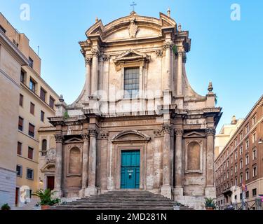 Facciata della chiesa di San Nicola da Tolentino, Roma, Italia Foto Stock