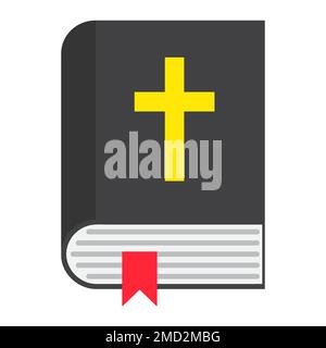 Icona piatta della Bibbia, pasqua e vacanza, grafica vettoriale dei segni del libro, un motivo pieno colorato su uno sfondo bianco, eps 10. Illustrazione Vettoriale