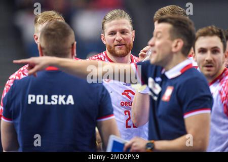 Cracovia, Polonia. 22nd Jan, 2023. Maciej Gebala durante la partita del Campionato Mondiale IHF MenÕs tra Iran e Polonia il 22 gennaio 2023 a Cracovia, Polonia. (Foto di PressFocus/Sipa USA) Credit: Sipa USA/Alamy Live News Foto Stock