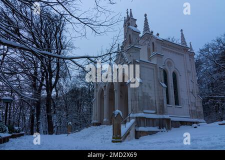 Wien, Vienna: Cappella Sisi, neve nel 19. Döbling, Vienna, Austria Foto Stock