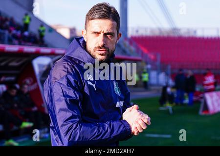 Il capo allenatore Alessio Dionisi (US Sassuolo Calcio) durante il campionato italiano Serie Una partita di calcio tra AC Monza e US Sassuolo il 22 gennaio 2023 presso l'U-Power Stadium di Monza - Foto Morgese-Rossini / DPPI Foto Stock