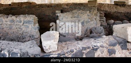 Cafarnaum (Israele) rovine della casa dell'apostolo Pietro Foto Stock