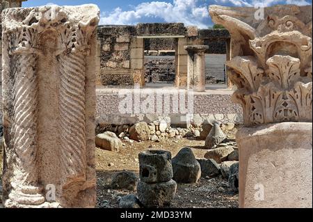 L'antica sinagoga di Cafarnaum (Israele) Foto Stock