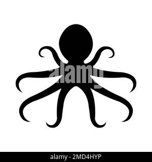 modello di disegno vettoriale logo octopus icon Foto Stock