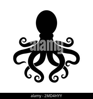 modello di disegno vettoriale logo octopus icon Foto Stock