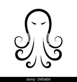 modello di disegno vettoriale logo octopus icon Foto Stock