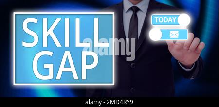 Didascalia concettuale - Gap di abilità. Idea di affari che fa riferimento alla debolezza o alla limitazione della conoscenza della persona Foto Stock