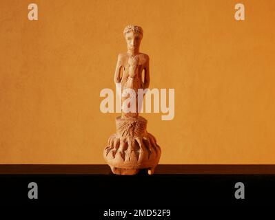 Bread Stamp su sfondo arancione, Matera, Italia Foto Stock