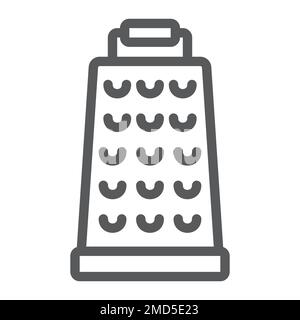 Icona grater line, cucina e cucina, grafica vettoriale segno strumento da cucina, un disegno lineare su sfondo bianco, eps 10. Illustrazione Vettoriale
