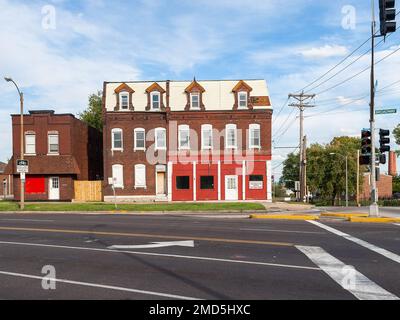 Edificio a uso misto del 19th° secolo a South Broadway Foto Stock
