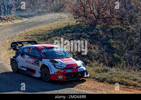 WRC MONTE CARLO 2023 Ogier Sébastien - Landais Vincent ES10/13 , Puimichel, FRANCIA, 21/01/2023 Florent 'MrCrash' B. Foto Stock