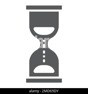 Icona glass glyph, sviluppo e business, grafica vettoriale segno di scadenza, un motivo solido su sfondo bianco, eps 10. Illustrazione Vettoriale