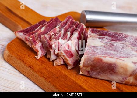 Filetto di maiale a fette Foto Stock