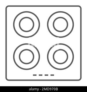 Icona linea sottile piastra riscaldante elettrica, cucina e superficie di  cottura, grafica vettoriale di segni per uso domestico, un motivo lineare  su sfondo bianco, eps 10 Immagine e Vettoriale - Alamy